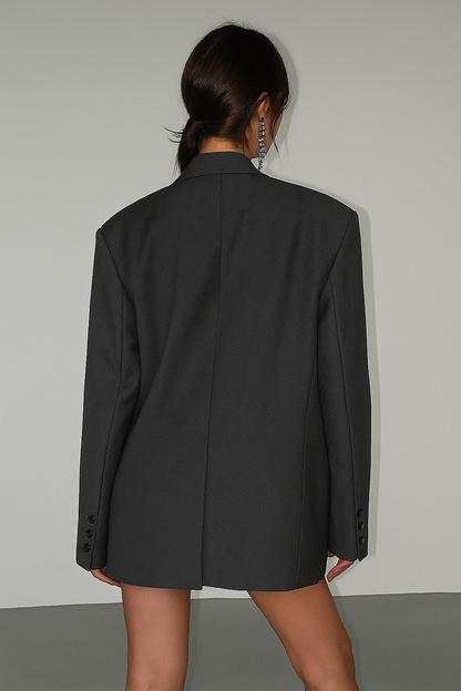 Oversized Elegant Dames Lange Blazer Met Zakken