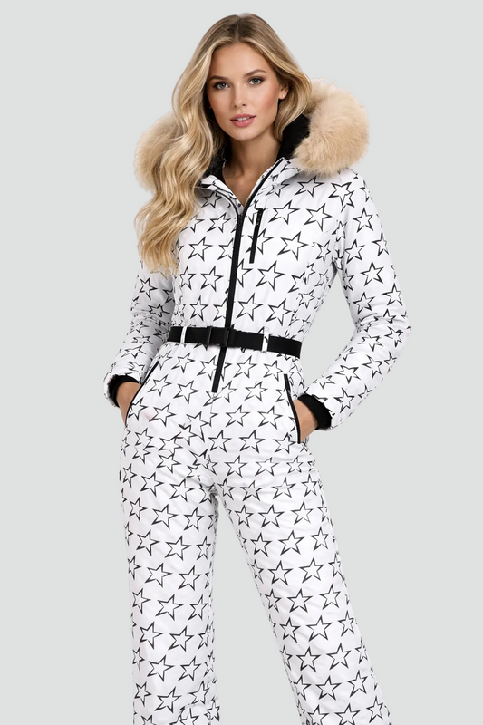 Geïsoleerd Waterdichte Dames Skipak Met Capuchon En Tailleband