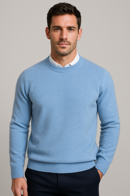 Klassieke Gebreide Heren Trui met Ronde Hals