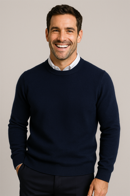 Klassieke Gebreide Heren Trui met Ronde Hals