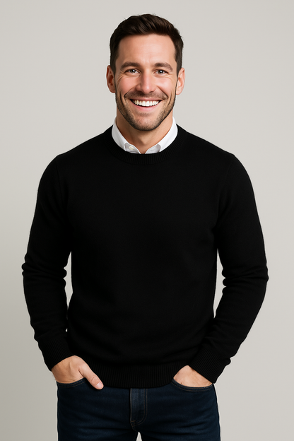 Klassieke Gebreide Heren Trui met Ronde Hals