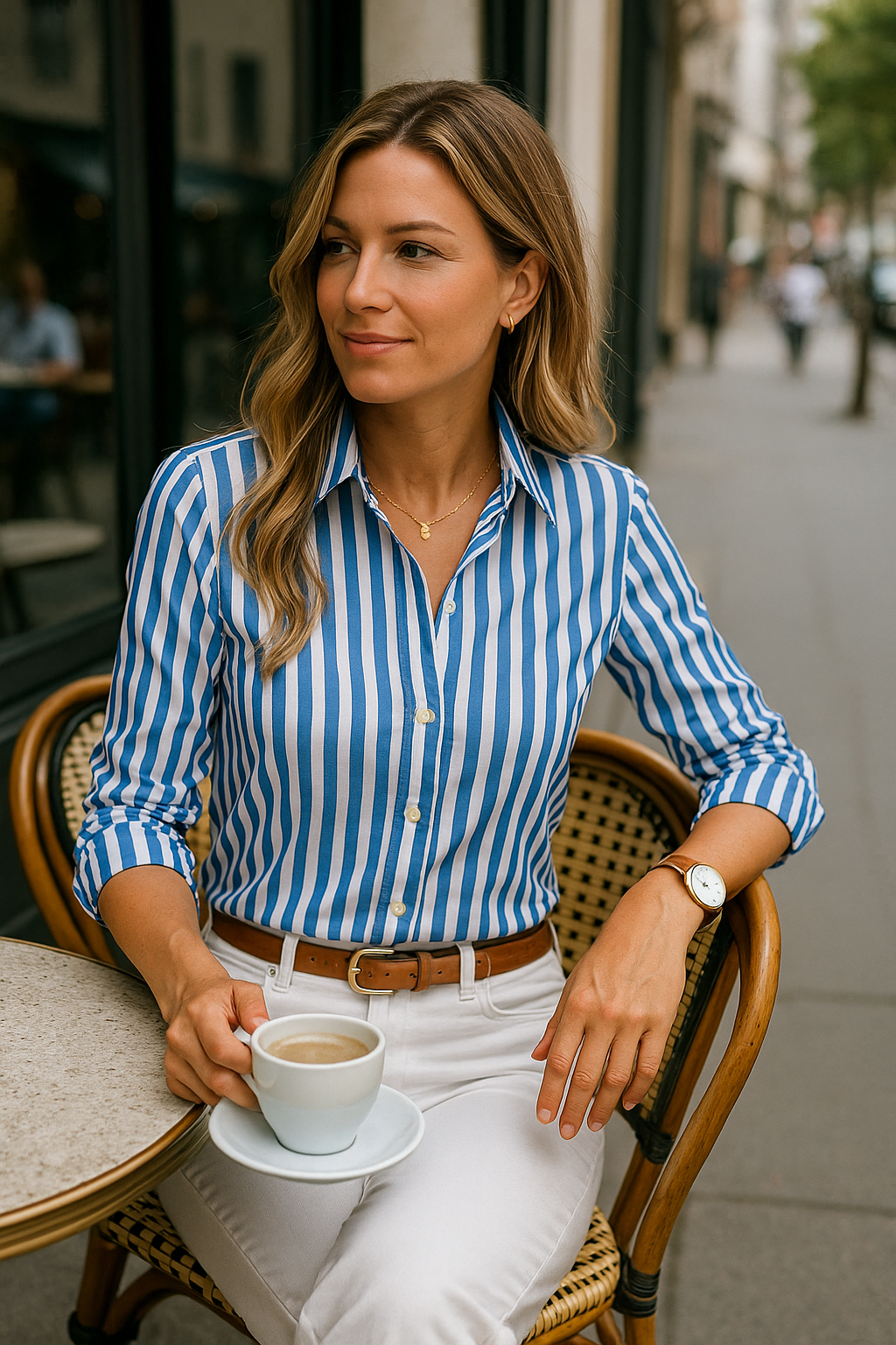 Gestreepte Elegante Dames Lange Mouwen Blouse