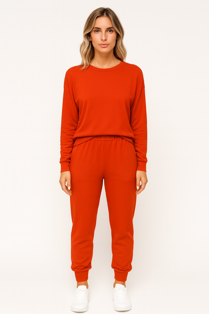 Oversized Dames Gebreide Trui en Broek Set