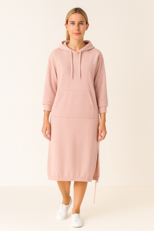 Dames Hoodie Jurk Midi met Buidelzak Herfst