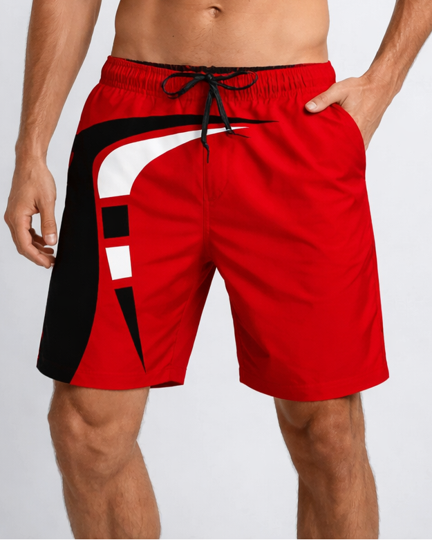 Heren Zomer Zwembroek Met Trekkoord En Grafisch Design