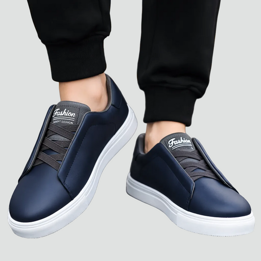 Heren Sneakers Met Instapdesign En Leerlook