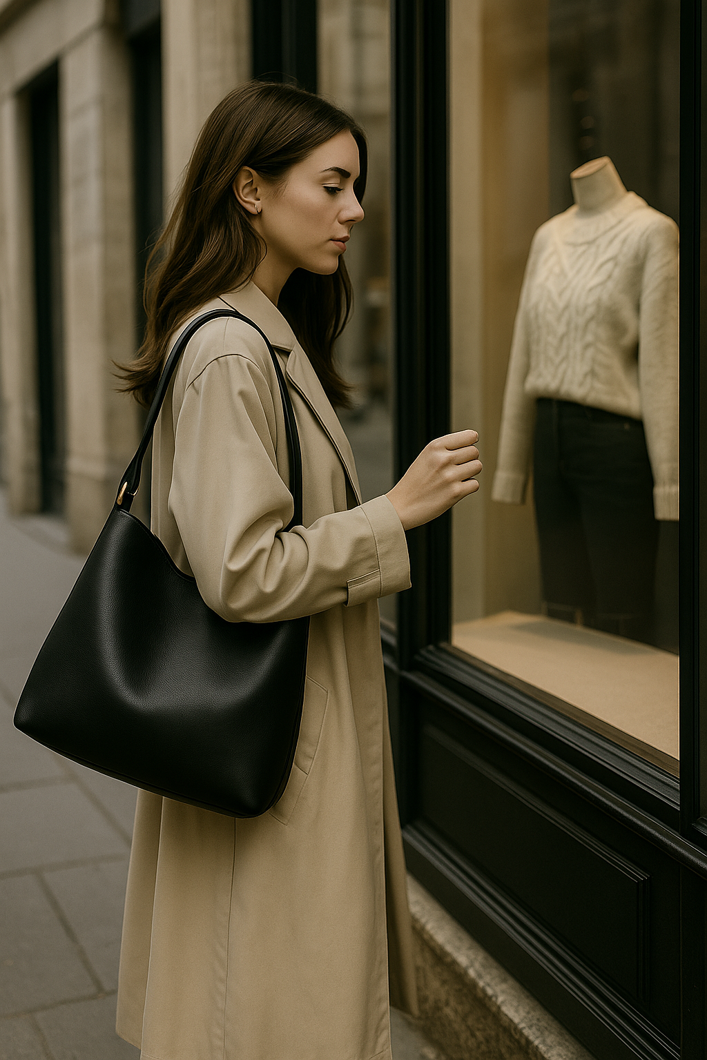EVA Elegante Leren Schoudertas – Premium Werk- & Weekendtote