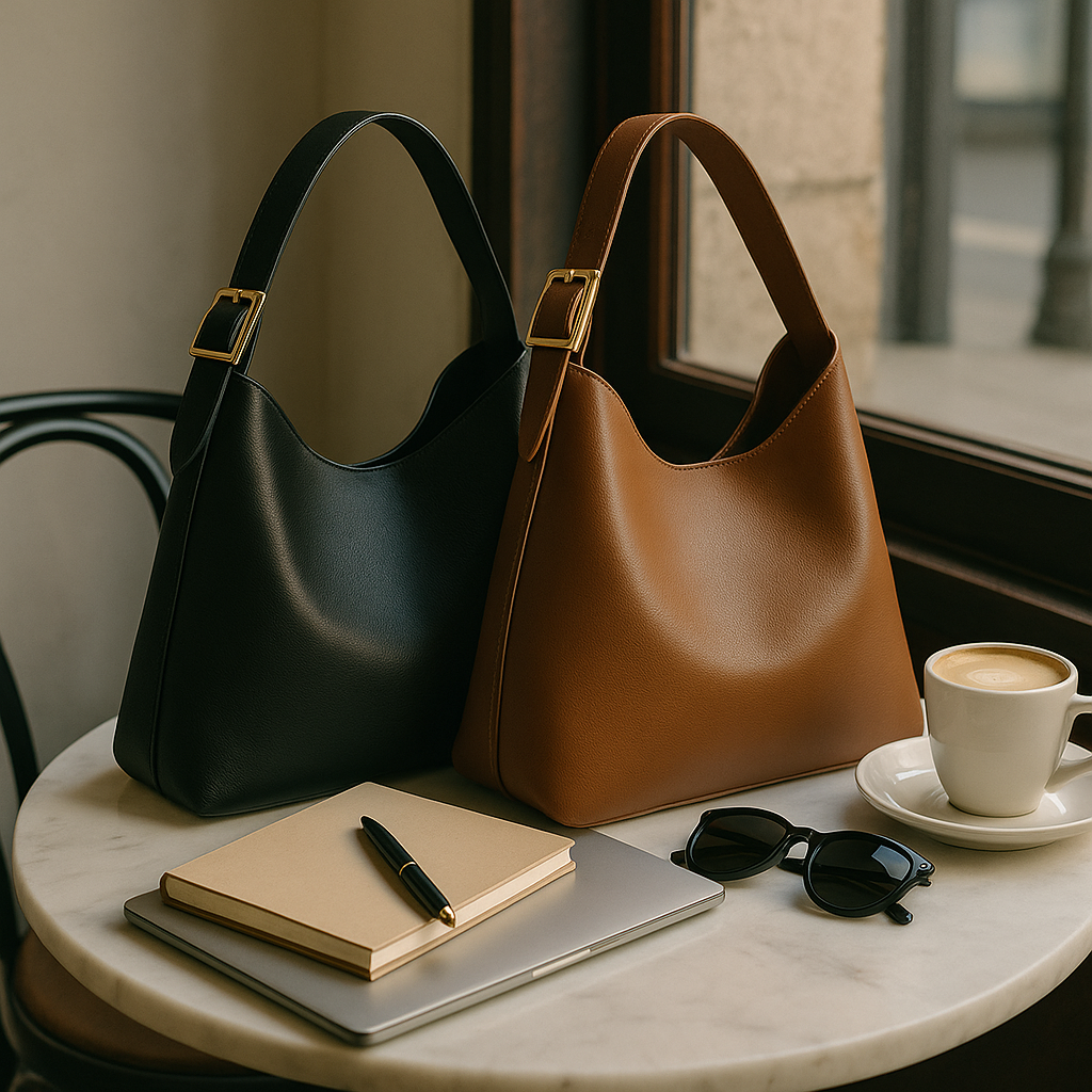 EVA Elegante Leren Schoudertas – Premium Werk- & Weekendtote