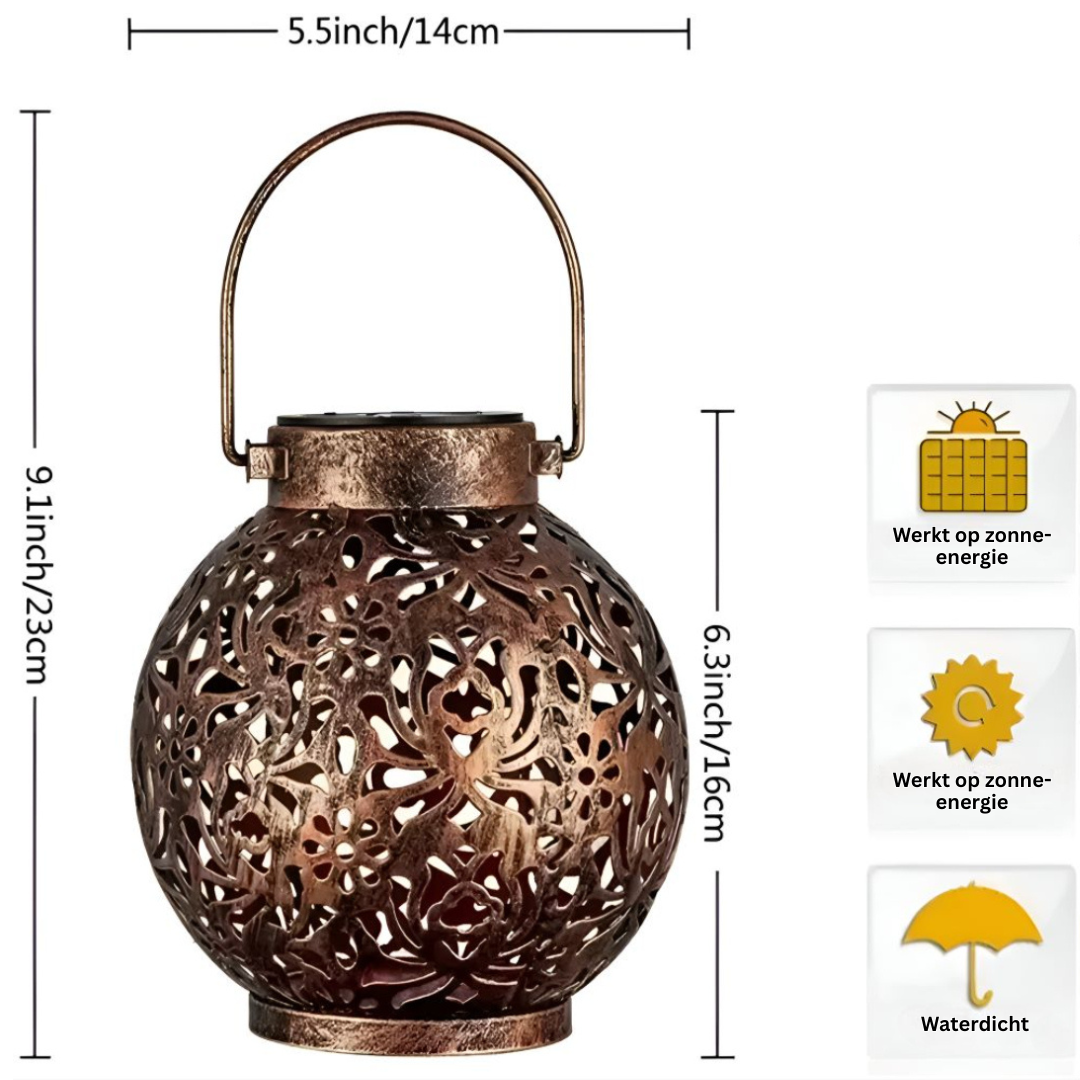 Vintage Solar Buitenlamp Met Waterdicht Uitsnede Ontwerp