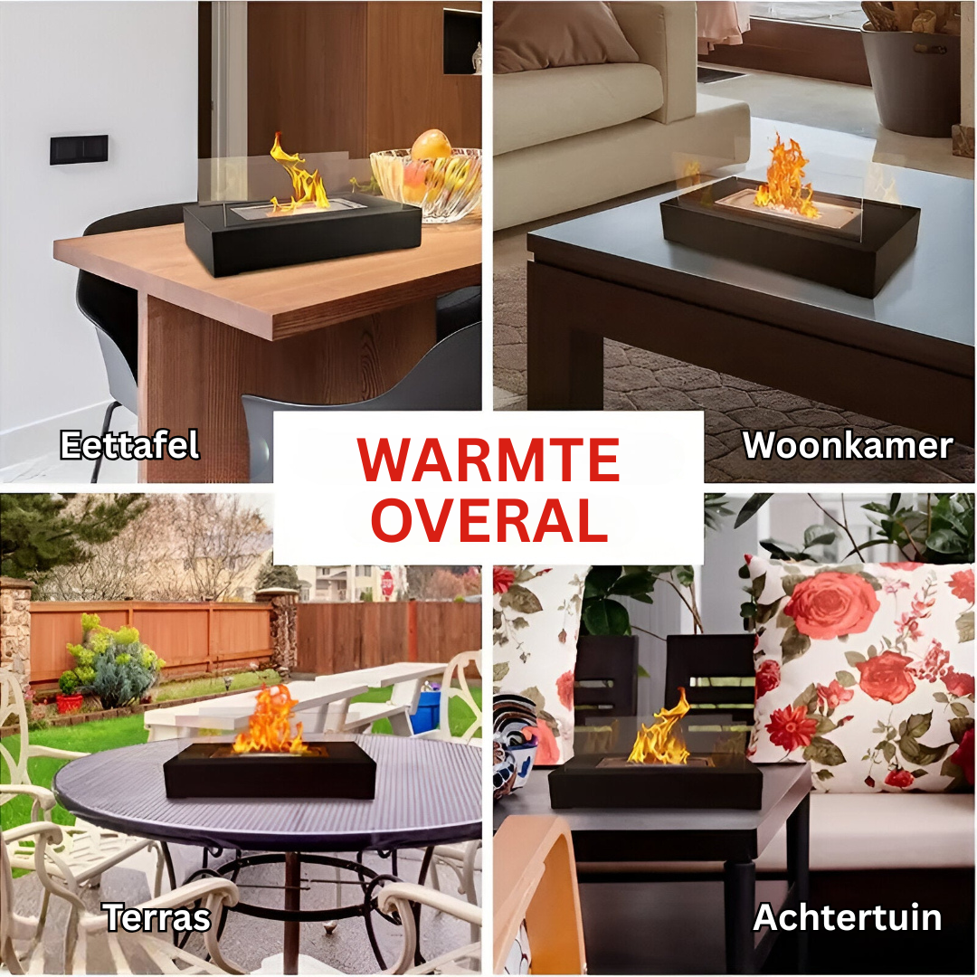 Rechthoekige Bio Ethanol Tafelhaard Met Glasbescherming