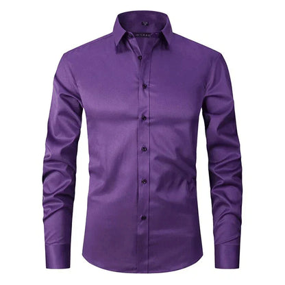 Strijkvrij Klassiek Heren Overhemd Slim Fit met Lange Mouwen
