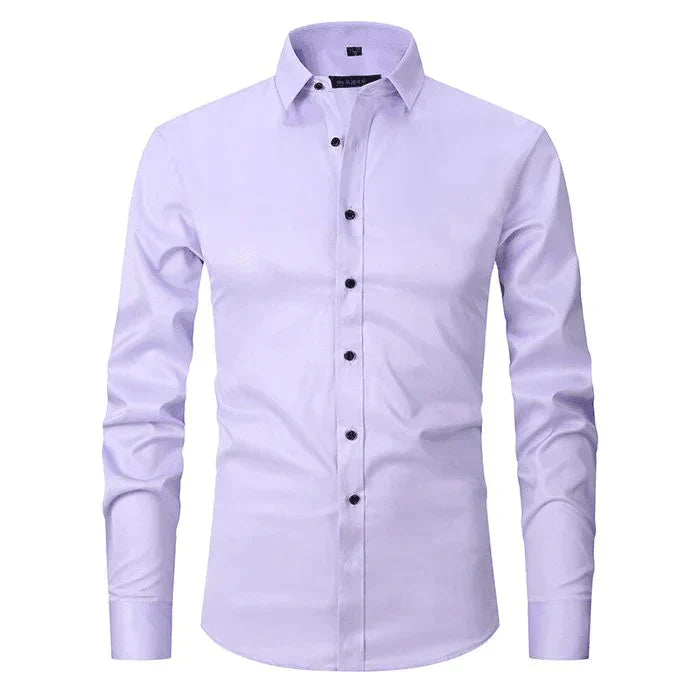 Strijkvrij Klassiek Heren Overhemd Slim Fit met Lange Mouwen