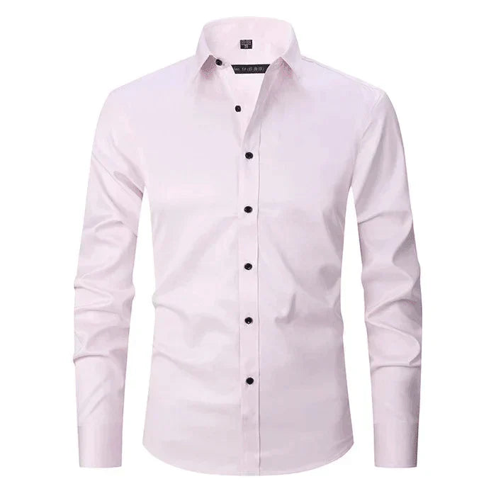 Strijkvrij Klassiek Heren Overhemd Slim Fit met Lange Mouwen