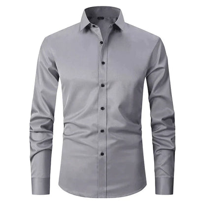 Strijkvrij Klassiek Heren Overhemd Slim Fit met Lange Mouwen