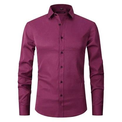 Strijkvrij Klassiek Heren Overhemd Slim Fit met Lange Mouwen