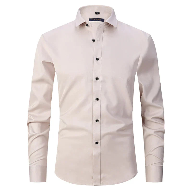 Strijkvrij Klassiek Heren Overhemd Slim Fit met Lange Mouwen