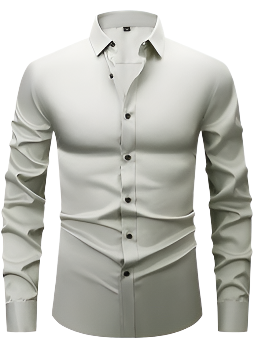 Strijkvrij Klassiek Heren Overhemd Slim Fit met Lange Mouwen