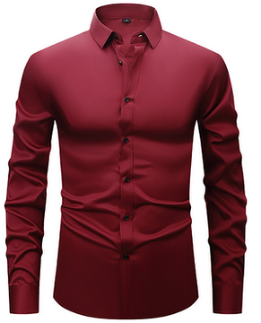 Strijkvrij Klassiek Heren Overhemd Slim Fit met Lange Mouwen