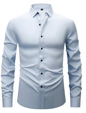 Strijkvrij Klassiek Heren Overhemd Slim Fit met Lange Mouwen