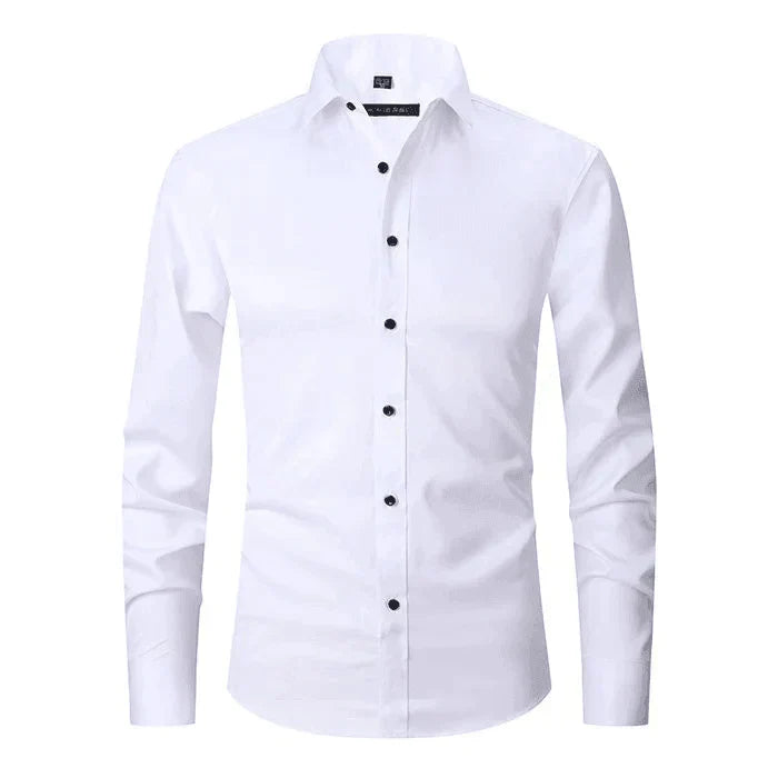Strijkvrij Klassiek Heren Overhemd Slim Fit met Lange Mouwen