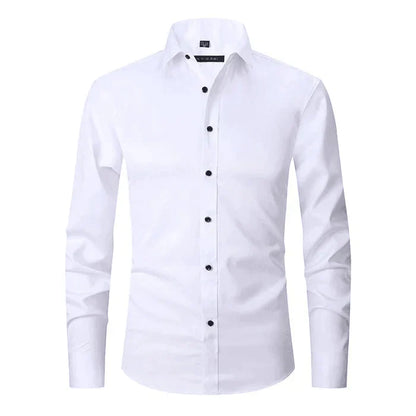Strijkvrij Klassiek Heren Overhemd Slim Fit met Lange Mouwen