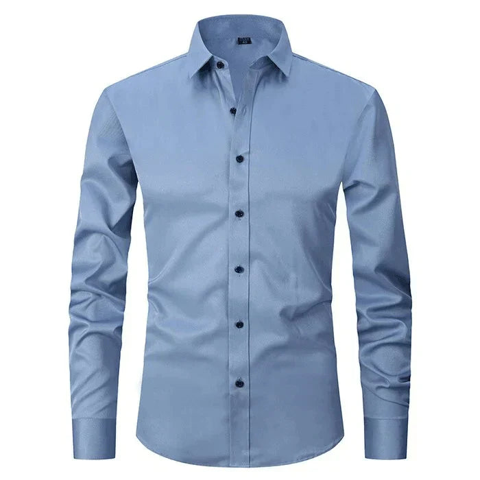 Strijkvrij Klassiek Heren Overhemd Slim Fit met Lange Mouwen