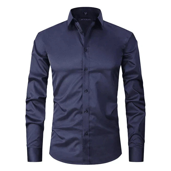 Strijkvrij Klassiek Heren Overhemd Slim Fit met Lange Mouwen