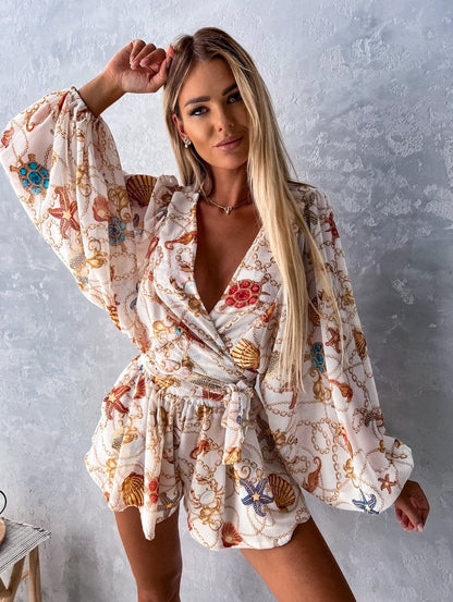 Nova - Flowy zomerset tweedelig met shorts en blouse