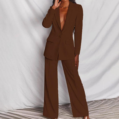 Joliene - Elegante Dames Blazer Set met Flared Broek