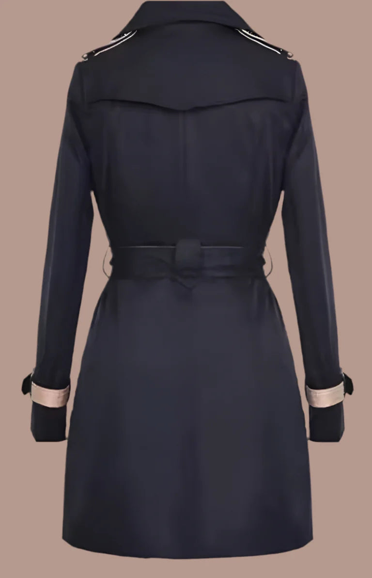 Dubbelrijige Trenchcoat met Ceintuur voor Vrouwen Herfst
