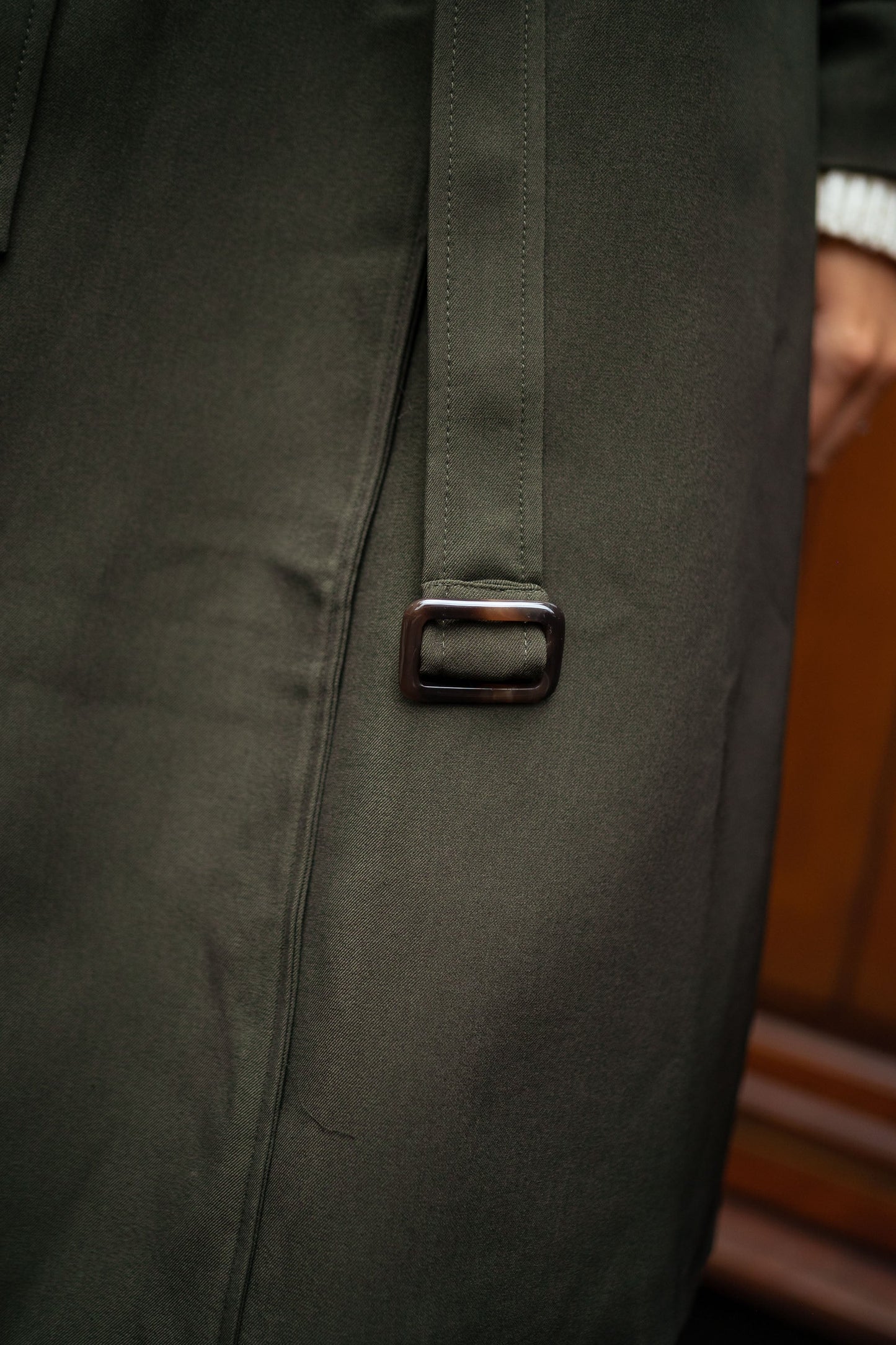 Dames Midi Trenchcoat Dubbelrijg met Ceintuur