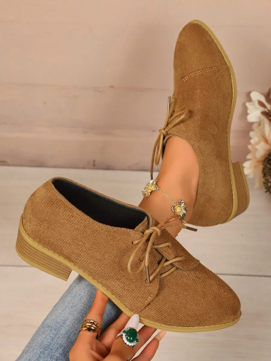 Schoenen met Veter Puntige Neus Blokhak voor Dames