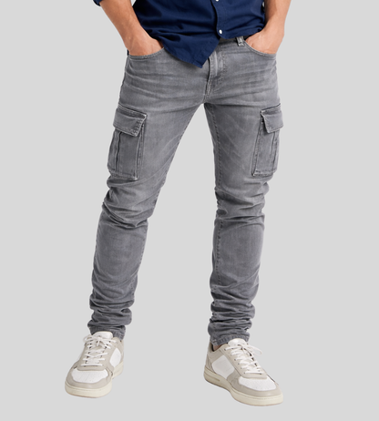 Slim Fit Cargo Jeans met Utility Zakken voor Heren
