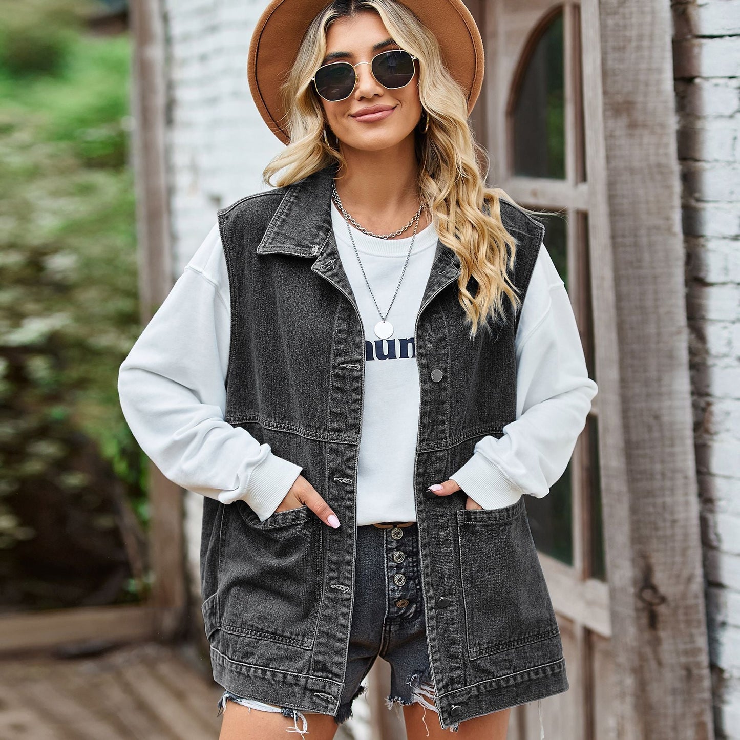 Pilar - Mouwloos Denim Vest voor Dames