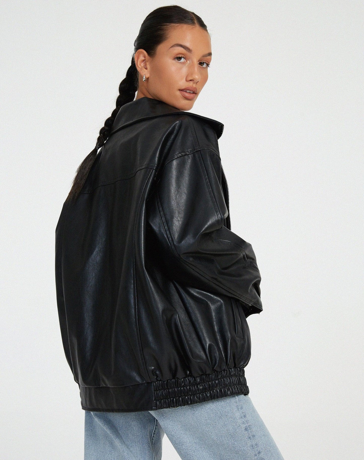 Tara - Oversized Imitatie Leren Jack voor Dames