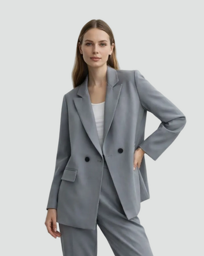Elegante Dames Blazer met Dubbele Knopen en Moderne Pasvorm