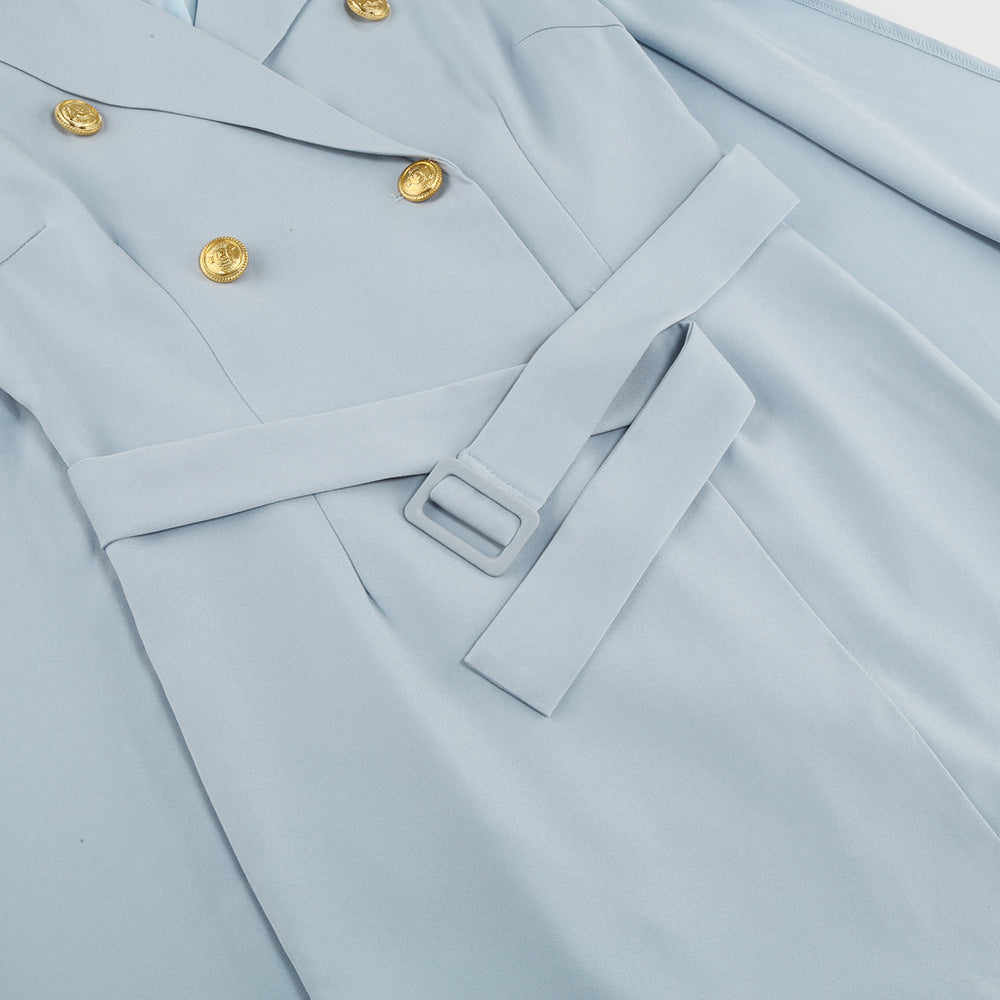 Blazer Jurk Met Cape En Riem Voor Vrouwen