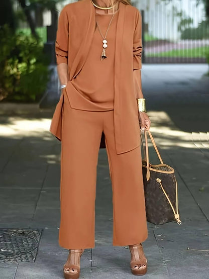 Astrid - Elegant Driedelig Set met Vest voor Vrouwen