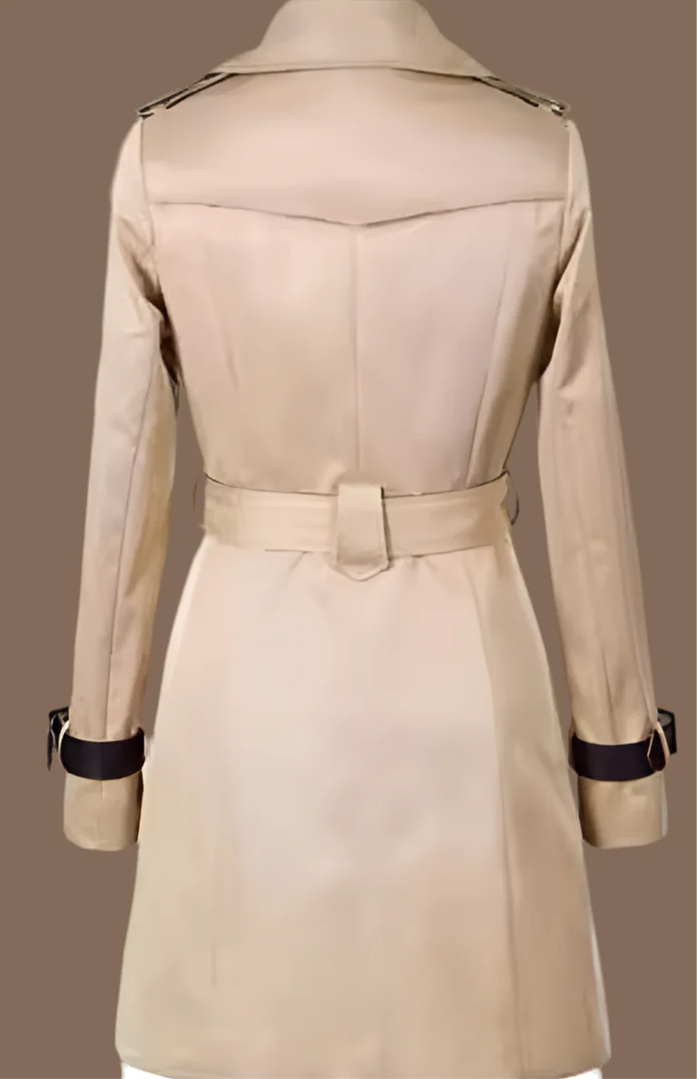 Dubbelrijige Trenchcoat met Ceintuur voor Vrouwen Herfst