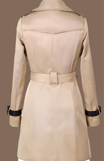 Dubbelrijige Trenchcoat met Ceintuur voor Vrouwen Herfst