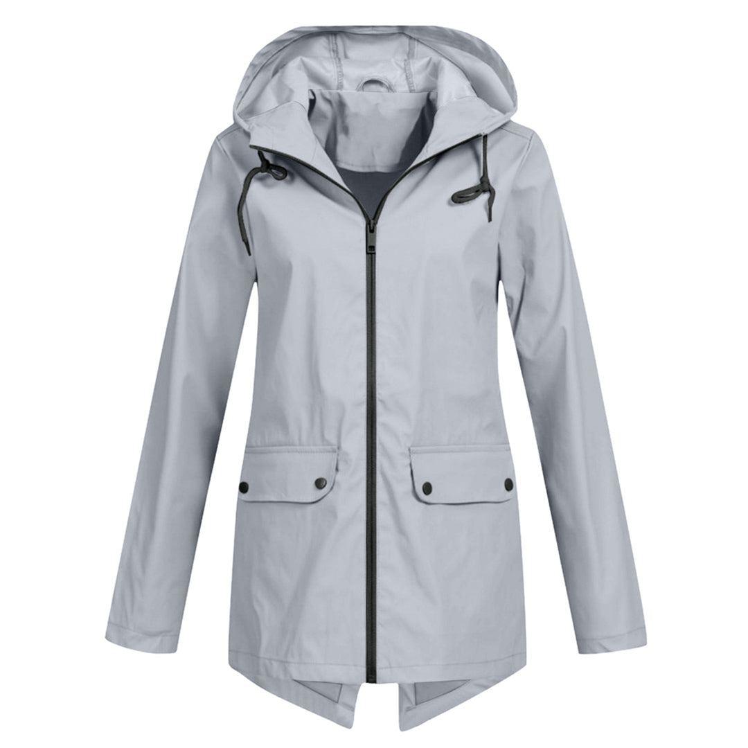 Dames Waterdichte Getailleerde Regenjas met Capuchon