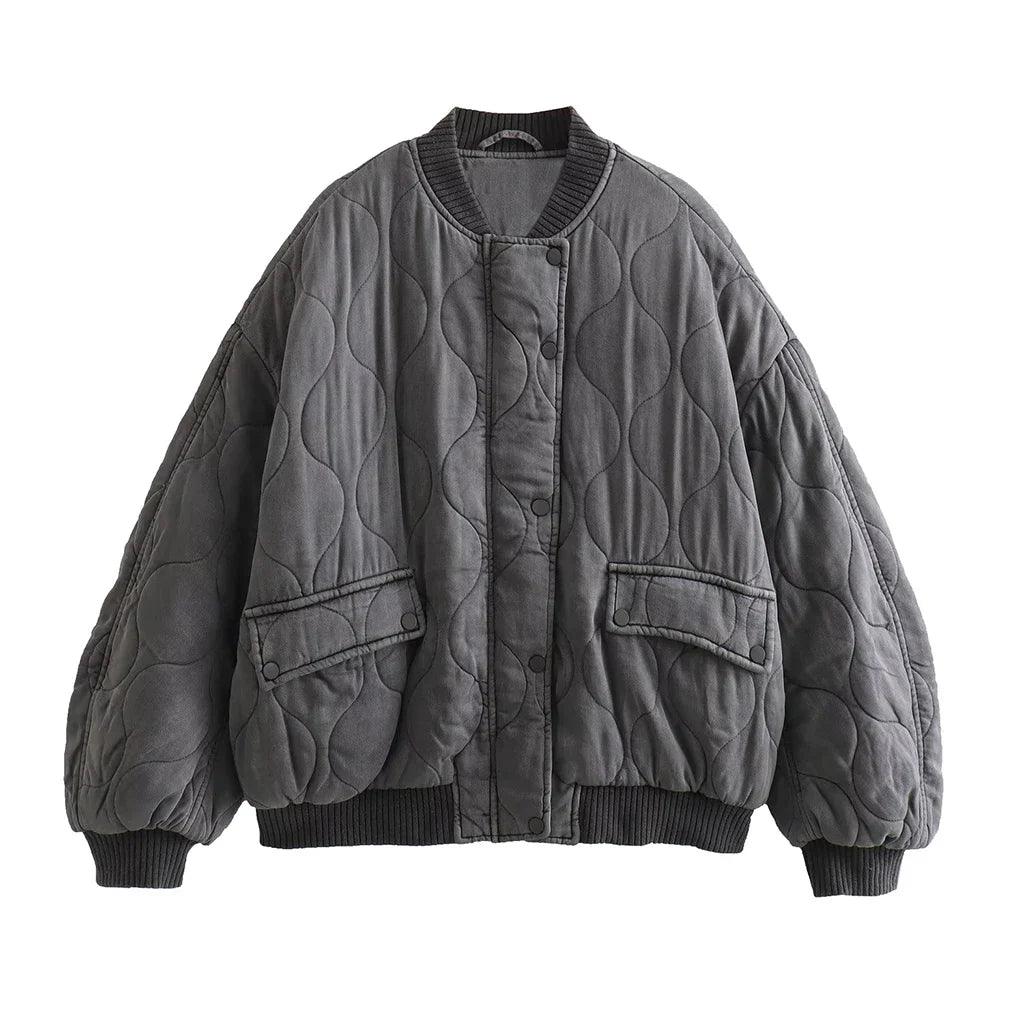 Lena – Oversized Gequilte Bomberjas voor Dames