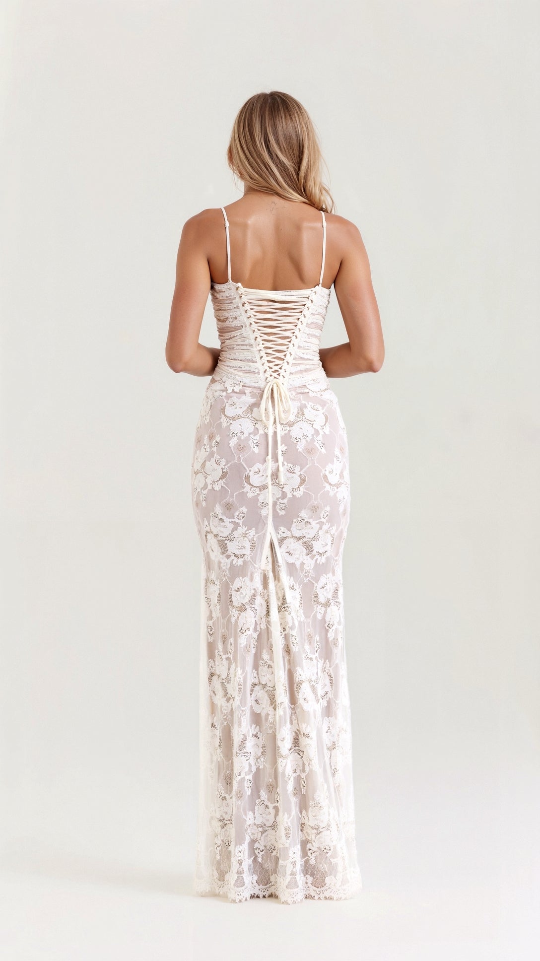 Dames Maxi Galajurk Van Kant Met Lange Mouwen