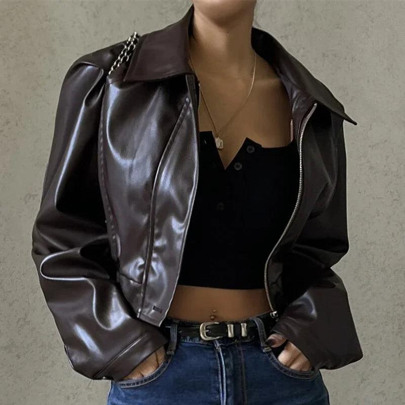 Gercy - Oversized Kunstleren Jas voor Dames