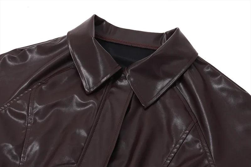 Gercy - Oversized Kunstleren Jas voor Dames