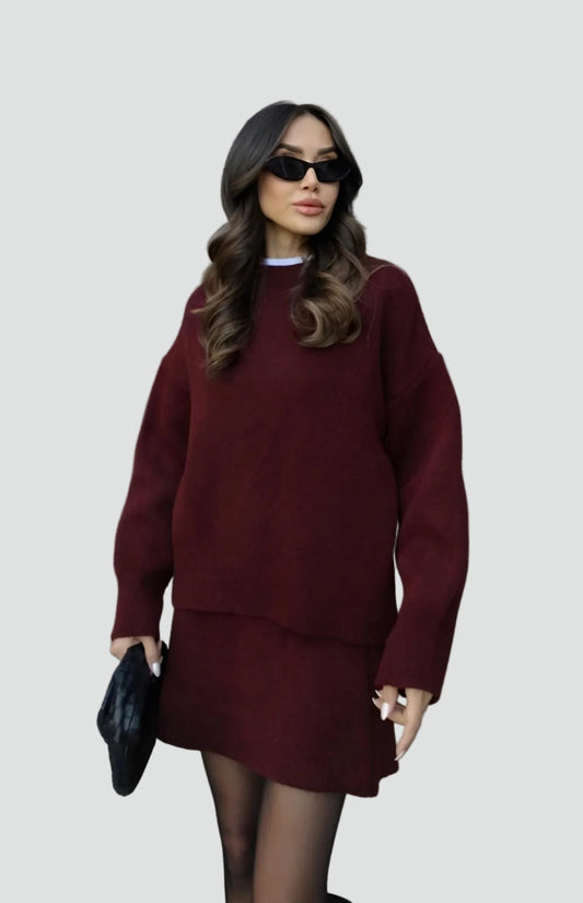 Stijlvolle Zachte Rok En Trui Set voor Vrouwen Met Lange Mouwen