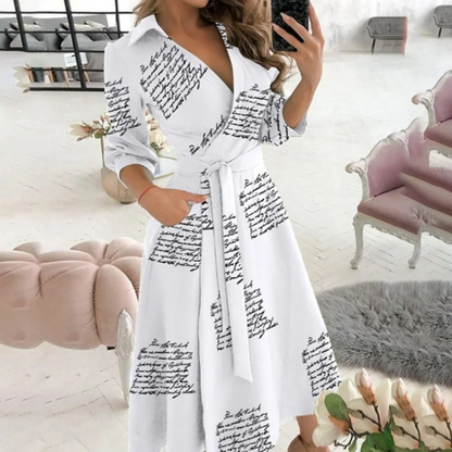 Ivalina - Elegante Wikkel Midi Jurk met Riempje voor Vrouwen
