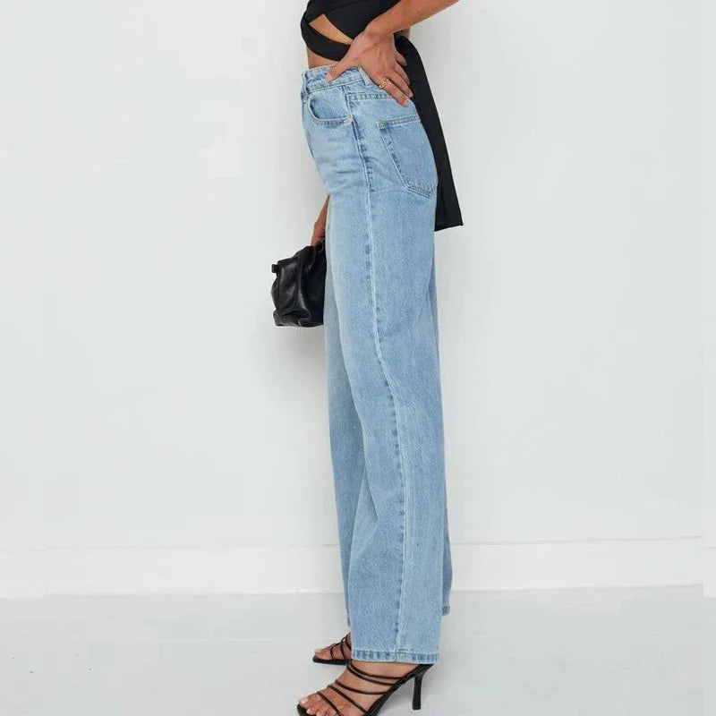 Naomi - Wide Fit Spijkerbroek met Mid Rise