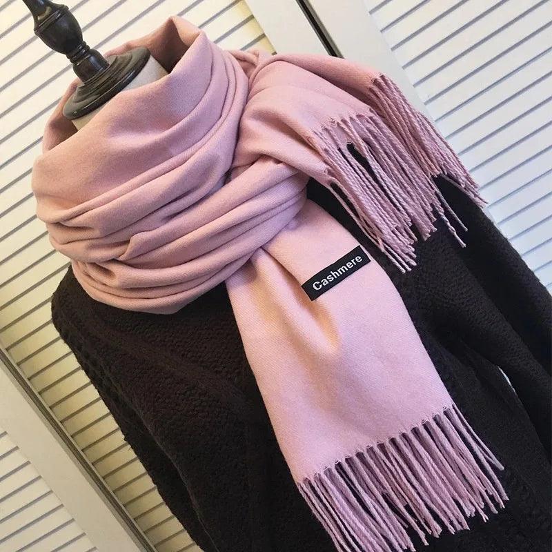 Amélie – Luxe Kasjmier Dames Sjaal met Franjedetail