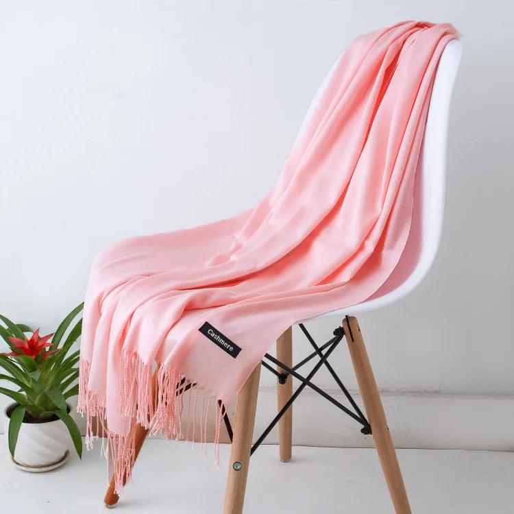 Amélie – Luxe Kasjmier Dames Sjaal met Franjedetail